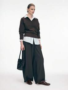 Mnmlis 女士系带休闲平底鞋 - 棕色 - 查看 8