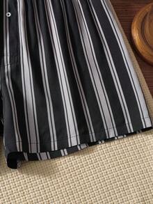 男士弹力腰带条纹休闲日常平角内裤 - 彩色 - 查看 4