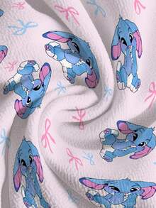 TaskEZ Cute Rabbit Print Women's Scrub Uniform Top - Multicolor - View 5