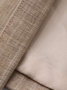 FRIFUL Women's Striped V-Neck Double-Breasted Metal Button Loose Casual Versatile Spring Blazer - Khaki - View 7