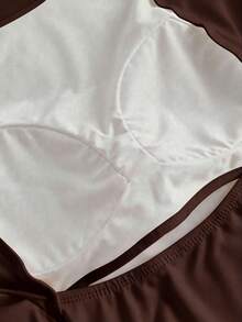 Camiseta corta con escote en la espalda, acolchada y ceñida, ideal para el verano - Café integral - Ver 6