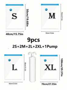 20/10/8/5/1件真空压缩袋，旅行收纳袋，衣物收纳袋，可重复使用真空袋，节省高达80%的空间，适用于夹克、衬衫、棉被、裤子、家居、宿舍、衣柜、卧室、浴室、旅行、返校季卧室、收纳袋、家居收纳、女式白色T恤、女式黑色裤子、女士冬装、连衣裙 - 彩色 - 查看 19
