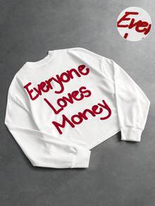 PAVTROS Men's Street Style Casual Embroidered Pullover Pullover Sweatshirt - White - View 1