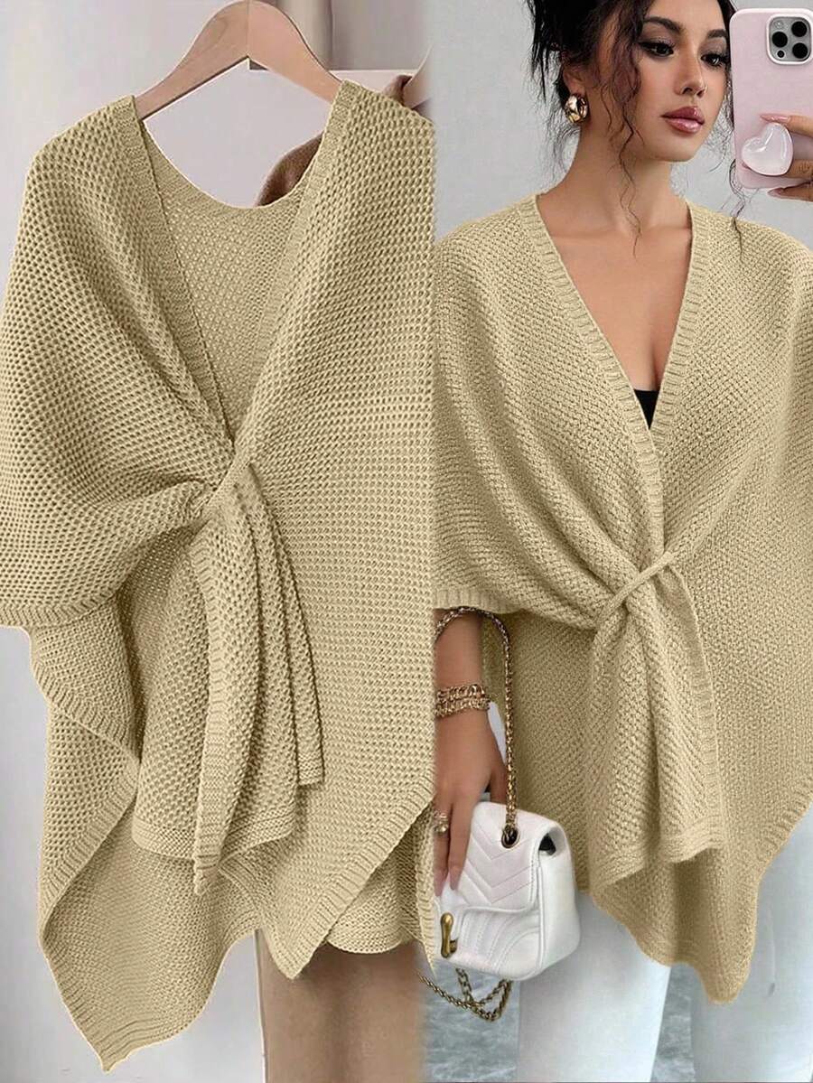 Rafferiza New Autumn/Winter Casual Elegant Personalized High-End Cardigan Sweater For Women - Apricot - View 1