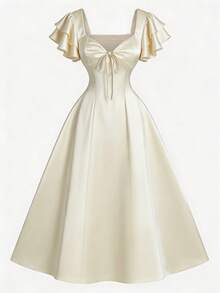 GlowEve Ladies Weave Elegant And Stylish Summer Dresses - Apricot - View 8