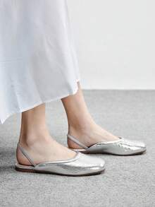 CUCCOO BIZCHIC Zapatos planos de moda para damas - Plateado - Ver 9