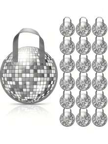 3/6/12 Disco Ball Gift Bag - Dancer Themed Party Gift, Suitable For Weddings, Birthdays, Ladies' Parties, Halloween, Christmas Decorations (Silver), Holiday Event Accessories, Retro Spherical Design, Sturdy Tote Bag - Multicolor - View 1
