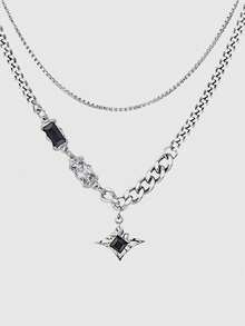 ROMWE Grunge Punk Dây chuyền nhiều lớp - Nhiều màu - Xem 1