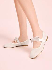 CUCCOO DOLLMOD Women's Apricot Suede Bow Mary Jane Shoes, Sweet And Gentle Elegant, Versatile For Commuting And Daily Wear Valentine's Day - Apricot - View 5