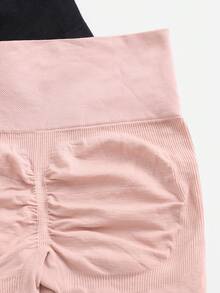 Easithlete 3 piezas Pantalones cortos deportivos con pliegues suaves y transpirables, shorts elásticos para mujer, shorts de gimnasio, shorts de ciclista - Multicolor - Ver 4