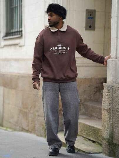 Heavens Edit 新款男士拼接羊羔绒领卫衣，时尚休闲，秋冬款