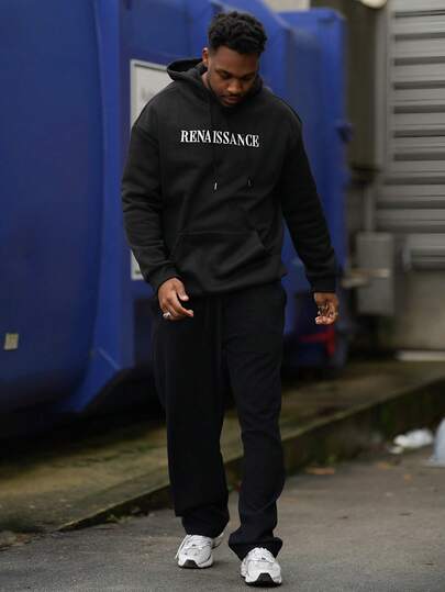 Heavens Edit 男士复古休闲文艺复兴天使印花连帽卫衣，秋冬季，2000年代风格，长袖上衣