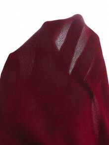 SHEIN 一件式短袖休闲印花春夏少女夏季通勤套装，运动休闲直筒裤，短袖轻便舒适两件套。 - 酒紅色 - 查看 7