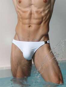 CoralVoy Quần bơi tam giác đơn giản dành cho nam cỡ lớn, thích hợp cho kỳ nghỉ hè ở bãi biển. - trắng - Xem 1