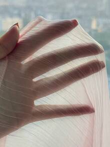 SHEIN Blusa elegante y dulce de gasa fruncida con cuello alto y línea A, con decoración de lazo en la espalda, para niñas preadolescentes, primavera/verano - Rosa - Ver 6