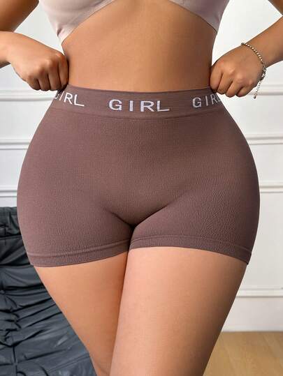 1 st Dam Plusstorlek Sömlös Minimalistisk Enfärgad Mode Bekväma Hög Kostnadseffektiva Högkvalitativa Säkerhetsshorts