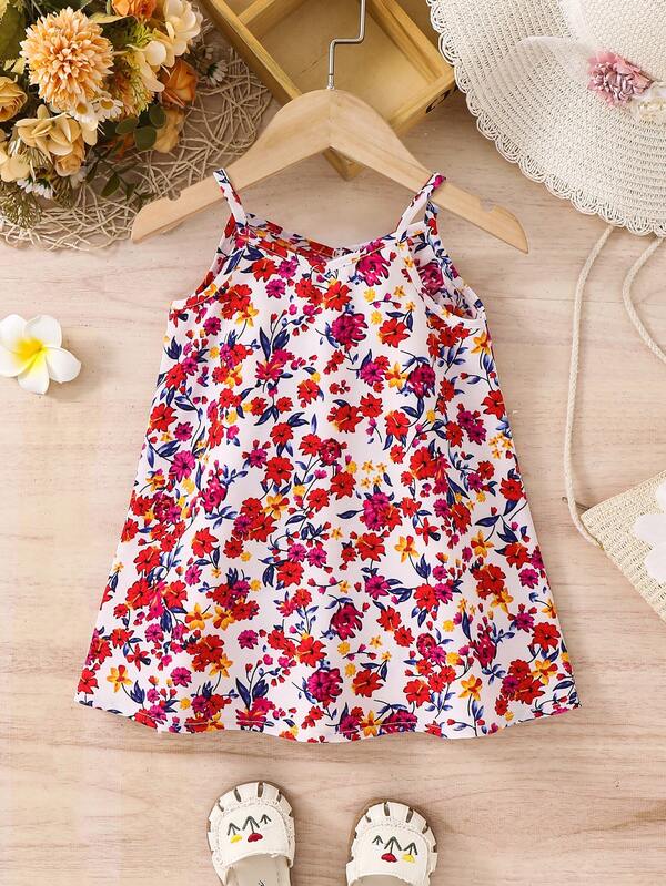 Travachic KIDS Babygirl Colorful Striped Pattern Loose Sleeveless Dress, Lightweight For Summer Vacation