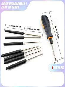 1 Set 8-In-1 Multifunctional Screwdriver Set For Mobiles And Computers - Manual Repair Tool Kit With Various Heads - Multicolor - View 2