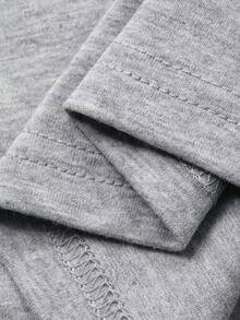 DAZY 男童休闲撞色滚边短袖T恤，夏季 - 灰色 - 查看 8