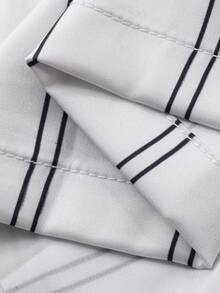 DAZY Summer Striped Multicolor Short Sleeve Shirt Paired With Patterned Embroidered Shorts Men Pajama Set - Multicolor - View 7