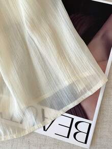 Resyla Women's Ruffled Chiffon Reversible Blouse, Summer Vacation - Beige - View 3