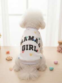 PETSIN 1. Áo nỉ in hình trái tim màu sắc, chữ đen, dày dặn và ấm áp, kiểu dáng thú cưng, thích hợp cho mùa thu và mùa đông, phối màu trắng. - trắng - Xem 11