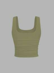 FavEase Casual Solid Color Slim Fit Tank Top, Summer