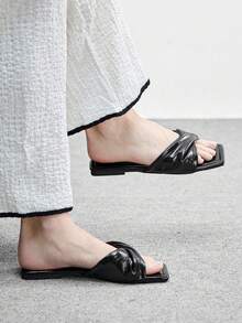 CUCCOO BIZCHIC 女士银色网眼简约平底鞋，优雅休闲，舒适易穿，适合工作、通勤、约会、正式场合等各种场合。 - 復古黑色 - 查看 4