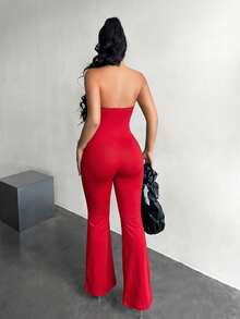 SHEIN SXY 性感街头风无袖连体裤，无肩带设计，适合女士演唱会、锐舞派对等场合穿着。 - 彩色 - 查看 2
