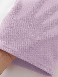 SHEIN Sweet Cute Square Neck Bow Knit Jacquard Camisole For Young Girls, Summer - Dusty Purple - View 5