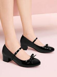 CUCCOO DOLLMOD Fashionable Bow Decor Women's High Heels, Lolita Style Princess Shoes, Cute Pink High Heels Valentine's Day - Black - View 4