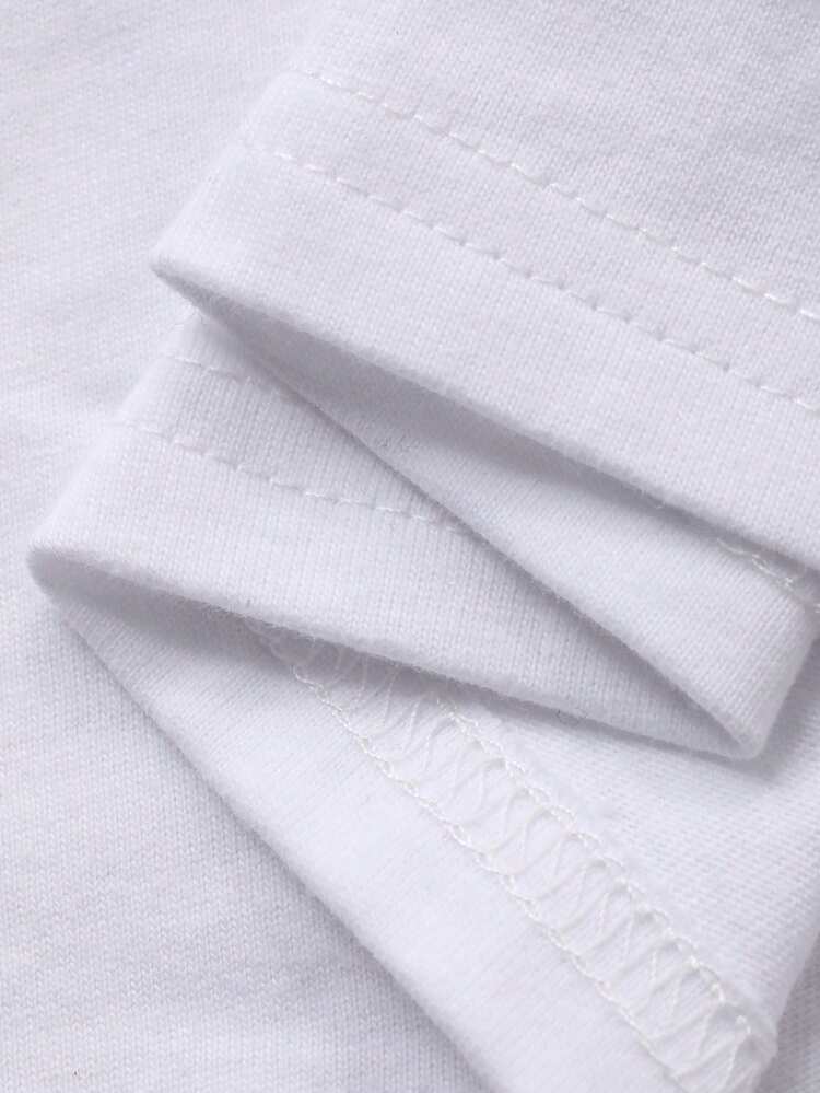 Tween Boy Letter & Palm Tree Print Round Neck Short Sleeve Casual T-Shirt Summer