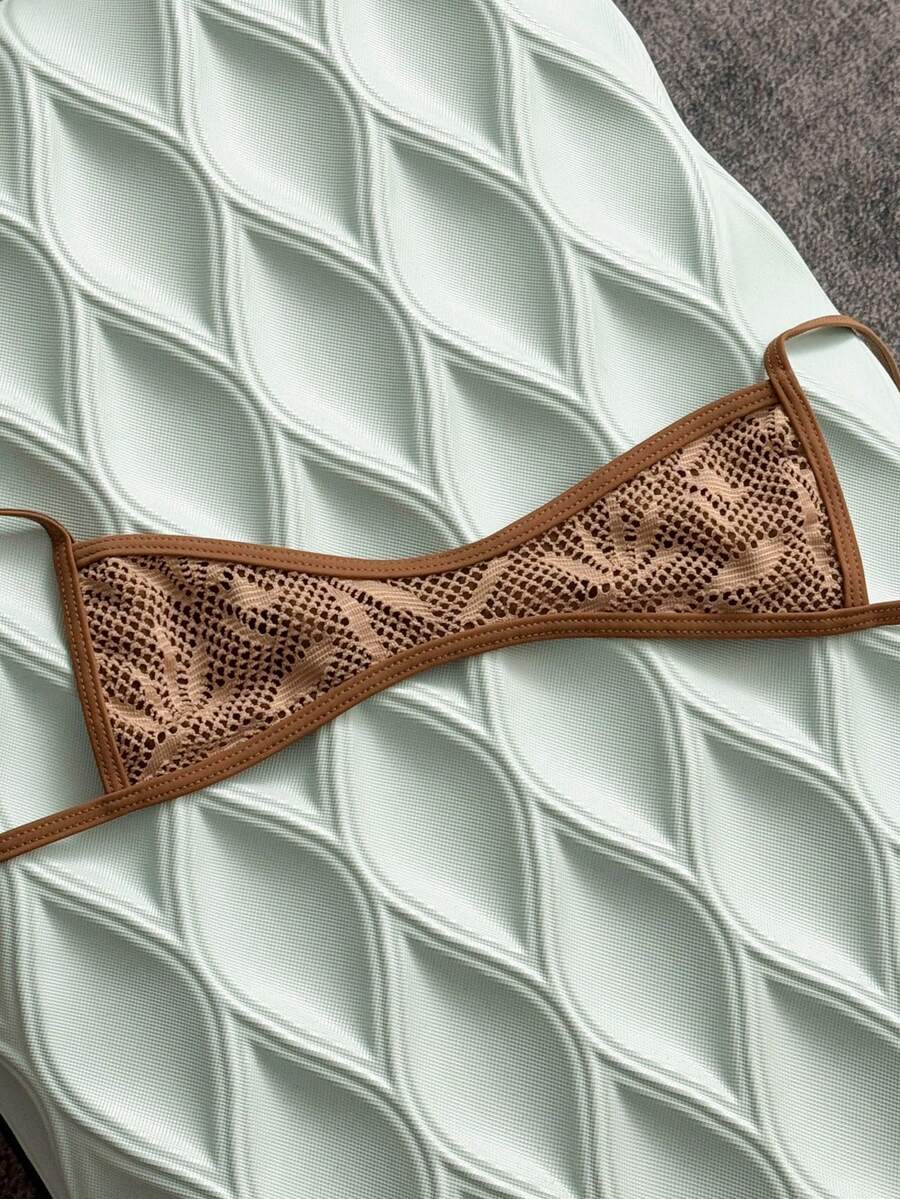 Swim Vcay 2026 New Spring/Summer Women Micro Bikini Beach Vacation Casual Top - Brown - View 1