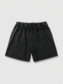 ROMWE MEN Street Life Quần short nam thường ngày in hình ngôi sao - màu đen - Xem 2