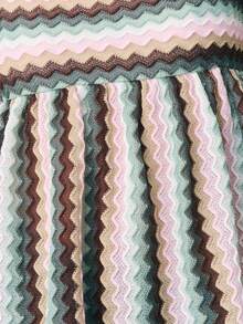 Nöista Zigzag Textured Knit Sleeveless Top With Adjustable Tie Straps. Spring, Summer, Boho, Festival, Summer Outfit, Woman. - Green - View 6