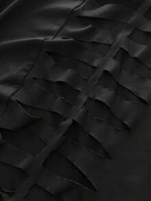 NU&NOW 大码女士性感透视激光镂空长袖连衣裙，适合日常、办公、外出、派对、聚会等多种场合。 - 黑色 - 查看 6