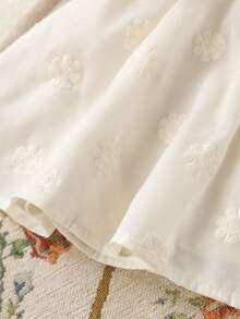 SHEIN 女童蝴蝶结露背无袖连衣裙，儿童3D提花公主裙，夏季时尚宝宝派对礼服 - 杏色 - 查看 5