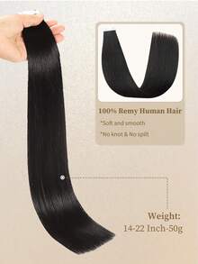 20pcs Straight Tape In 100% Human Hair Extension For Salon Silky Seamless Invisible Natural Black For Thin Hair Woman Top Quality Dark Brown Color Tape In Hair Tape Ins Hair Extensions Longlasting Hair Flower Hair Clip - SNatural - View 7