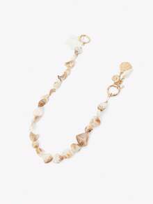 Viva Strut 1pc Fashionable Minimalist Ocean Element Bag Charm, Suitable For Pairing With Various Straw Tote Bags, Summer Beach Style - Ivory - View 4