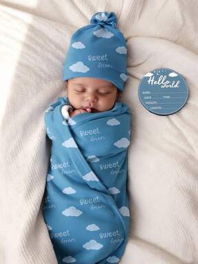 Newborn Photography Outfit And Props - Cloud Print
