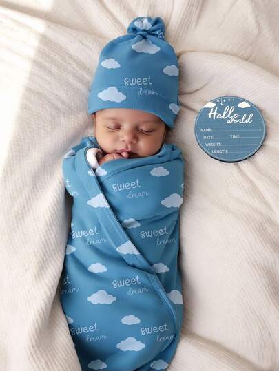 Newborn Photography Outfit And Props - Cloud Print