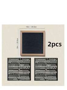 1pc Felted Wooden Letter Board Combines The Textures Of A Natural Wood Frame With A Soft Felt Base, Making It Not Only A Practical Memo Board But Also A HighlightWorthy Home Decor. Suitable For Various Settings Such As Children'S Rooms, Studies, And Living Rooms, It Easily Complements American, Vintage, And Minimalist Home Styles. - Black - View 6