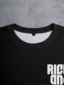 Rick and Morty X SHEIN 男士字母卡通图案圆领短袖T恤 - 白色 - 查看 3