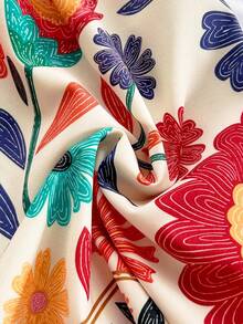 SHEIN PETITE CURVE 大码彩色无袖复古风连体裤 - 彩色 - 查看 7