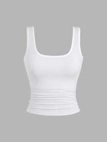 EMERY ROSE Áo tank top cổ tròn xếp ly dáng rộng cho nữ cỡ lớn, Áo tank top thời trang cỡ lớn cho nữ, Bộ 3 áo tank top cỡ lớn cho nữ, Áo tank top mùa hè cho nữ, Bộ 3 áo tank top nữ, Áo tank top gân, Áo tank top bó sát, Áo tank top nữ - Nhiều màu - Xem 7