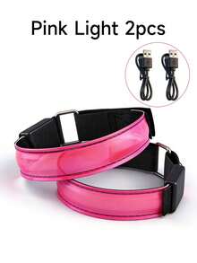 Teckwe 夜跑步行用LED发光臂带，反光跑步臂带，可充电慢跑灯，高可见度夜跑装备，运动腕带，派对用品 - 發光運動臂帶 - 查看 7