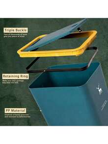 1. Tempat Sampah Persegi Panjang YOURSUN dengan Tutup, Terbuat dari Bahan PP Tebal dan Kokoh, Ringkas dan Portabel, Tidak Berbau dan Tahan Aus, Gaya Sederhana dan Serbaguna, Tersedia dalam 4 Warna Berbeda, Permukaan Halus dan Mudah Dibersihkan, Penyimpanan Sampah Praktis - MultiWarna - View 4