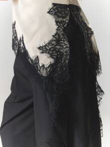 MUSERA Áo kiểu bất đối xứng bằng satin viền ren, dáng suông, gợi cảm, thích hợp đi chơi tối, hẹn hò, lễ hội Halloween, xuân hè, lễ Phục sinh, ngày lễ. - Rượu sâm banh - Xem 5