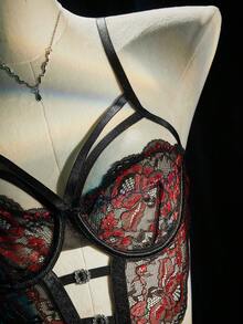 SpicyHot 1pc Women Lace Jumpsuit With Underwire, Sexy - Multicolor - View 7