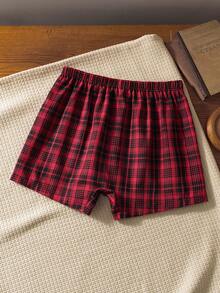 男士舒适休闲格子松紧腰柔软睡裤 - 彩色 - 查看 2